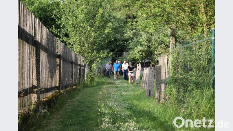 Mit den Anwohnern und interessierten Bürgern wurde über die künftige Entwicklung des Bereichs Badgaßgärten diskutiert. Auf dem Bild (vordere Reihe, ab Zweiter von rechts) Architekt Klaus Stiefler und Bauamtsleiter Dieter Döppl. Bild: njn