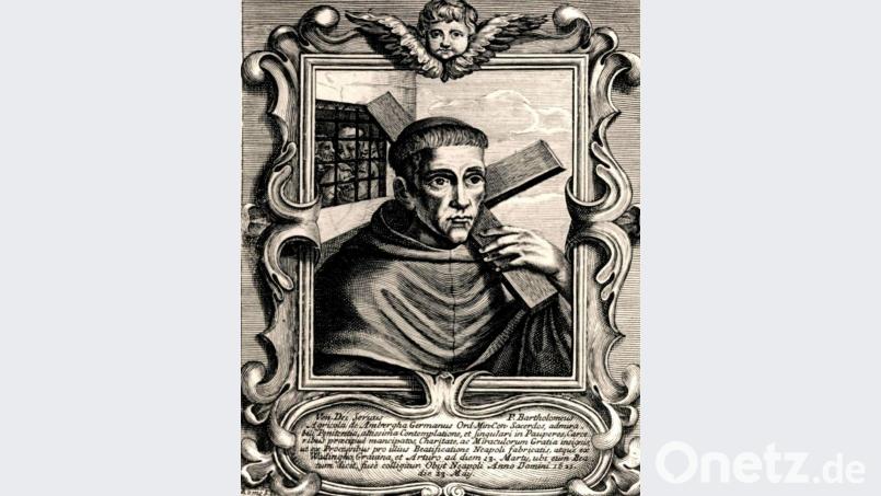 Das einzige Bildnis von Bartholomäus Bauer hängt in der Klosterkirche Schönau in Gemünden am Main (Landkreis Main-Spessart) und zeigt ihn im Habit mit einem Kreuz auf der Schulter. Repro: Jakob Schötz