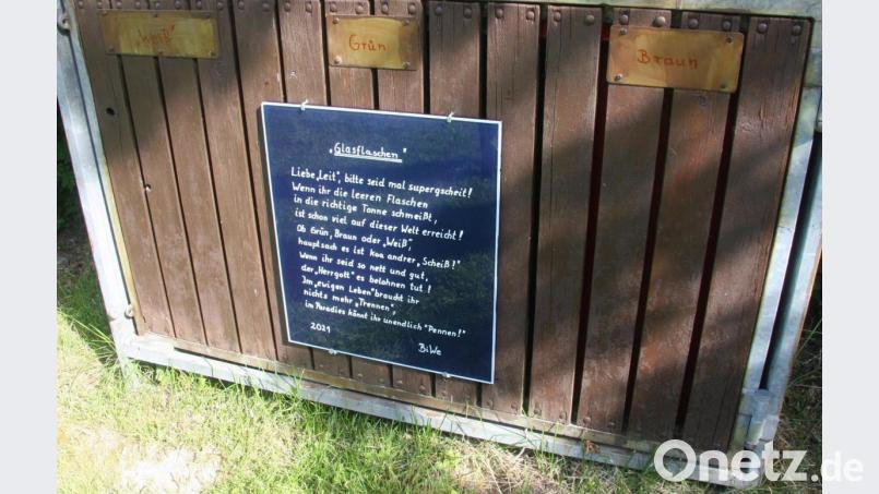 Die gereimten Hinweise stammen aus „Biwes“ Dichterfeder. Bild: wro
