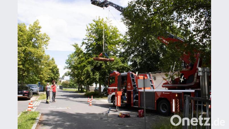 Auch die Feuerwehr Waldsassen war mit der Fachgruppe Absturzsicherung vor Ort und betreute eine Station. Bild: Karsten Friedrich/exb