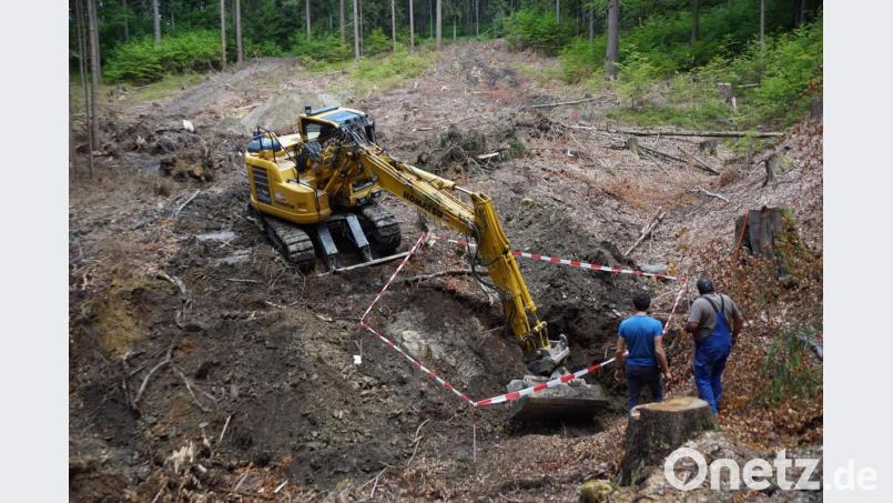 Die alten Quellfassungen werden freigelegt. Sie waren tief unter der Erde und nicht zugänglich. Bild: bkr