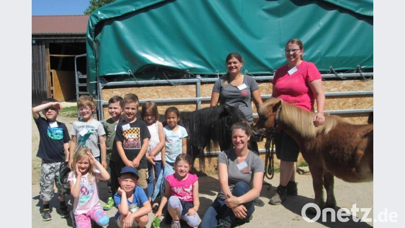 Vier erlebnisreiche Tage verbrachten Vorschulkinder auf der Pferderanch in Thurndorf. Bild: bk