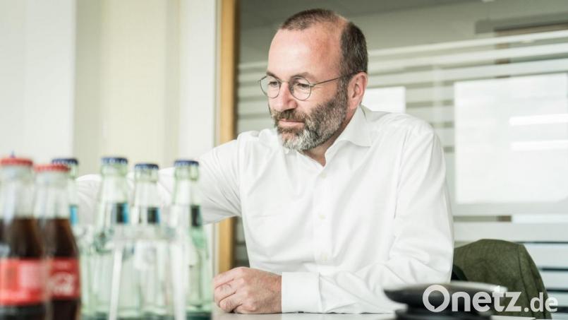 Manfred Weber (CSU), Europaabgeordneter und Vorsitzender der EVP-Fraktion im Europäischen Parlament beim Besuch in der Redaktion in Weiden. Bild: Lukas Meister
