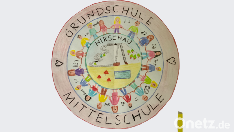 Im Zentrum des neuen Logos der Hirschauer Grund- und Mittelschule findet sich das Wahrzeichen der Stadt - der Monte Kaolino. Bild: u