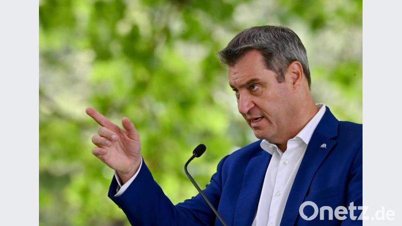 Markus Söder (CSU) bei der Pressekonferenz nach der Kabinettssitzung, die im Hofgarten des Regierungssitz stattfand. Bild: Peter Kneffel