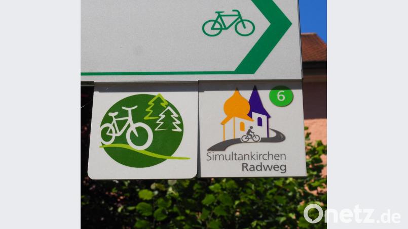 Rund um Weiden und Neustadt/WN zeigen diese Schilder den Radweg an. Bild: Bühner