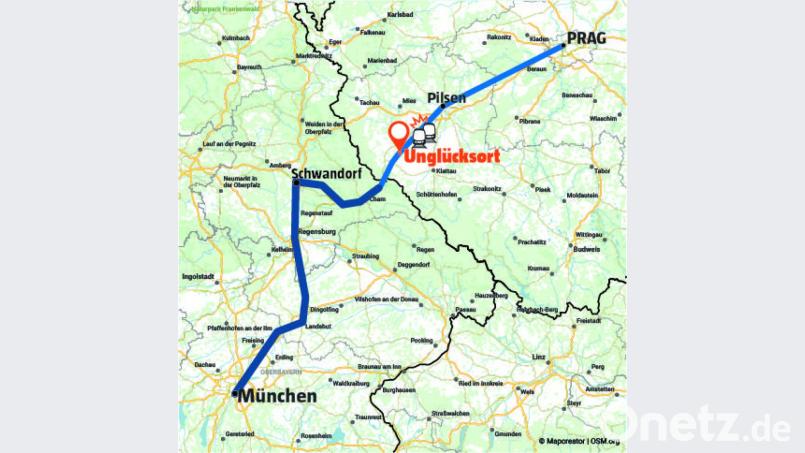 Zugstrecke und Unglücksort Grafik: Marina Gube