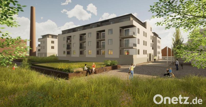 Zentrumsnah, aber doch im Grünen sollen 47 Wohnungen am Auenpark in Marktredwitz entstehen. Grafik: Architekturbüro Kuchenreuther