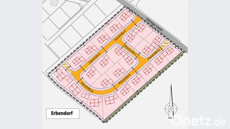 Das neue Baugebiet Naabhöhe II schließt sich südöstlich an das Baugebiet Naabhöhe I an. Grafik: Marina Gube