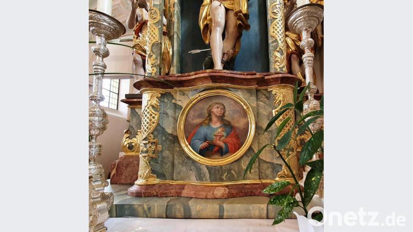 Das bewegende Herz-Jesu-Bild von Maurus Fuchs, das noch im Original in Schwarzenbach erhalten ist. Bild: tsp