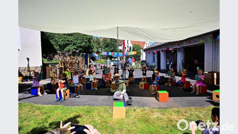 Bei der öffentlichen Probe in Großkonreuth waren auch die „Musikminis“ dabei. Bild: Großkonreuther Jugendblasmusik/exb