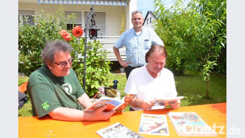 Die Comic-Experten trafen sich in Weiden. Mit dabei auch (von links) Jürgen Metzger, Uli Narr und Hans-Joachim Neupert. Bild: Kunz