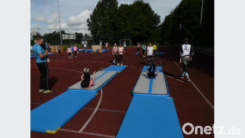 Die TG hatte für die Kinder beim Ferienprogramm eine Turn-Olympiade organisiert. Bild: Julia Ritter/exb