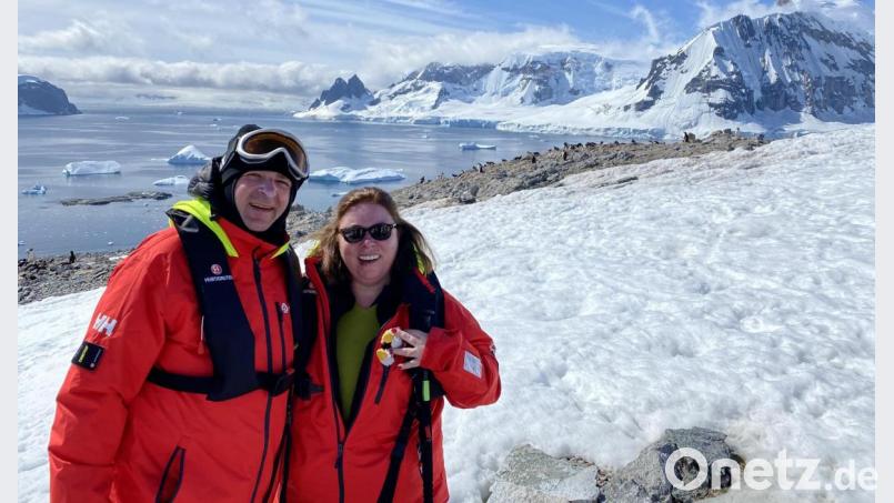 Andreas und Andrea Stock bei ihrer Reise in die Antarktis. Bild: Privat/Stock