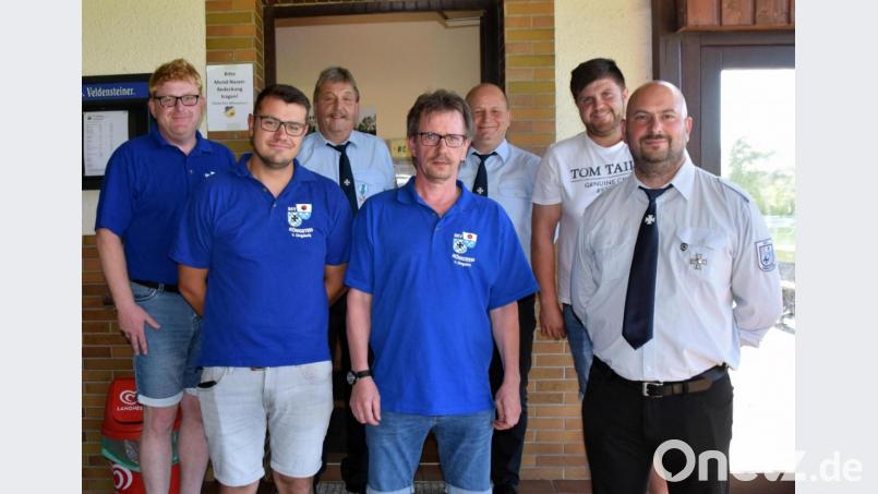 Nach den Neuwahlen beim Soldaten- und Kameradschaftsverein: (von links) Bürgermeister Bernhard Köller, Markus Rippl, Horst Pirner, Matthias Haar, Uwe Köller, Michael Zahn und Vorsitzender Stefan Vogl. Bild: wku