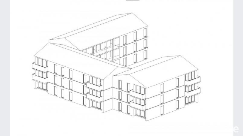 Ansicht des Baukörpers von oben. Grafik: Weidner Architekten/exb