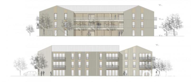 Nord- und Südansicht. Grafik: Weidner Architekten/exb