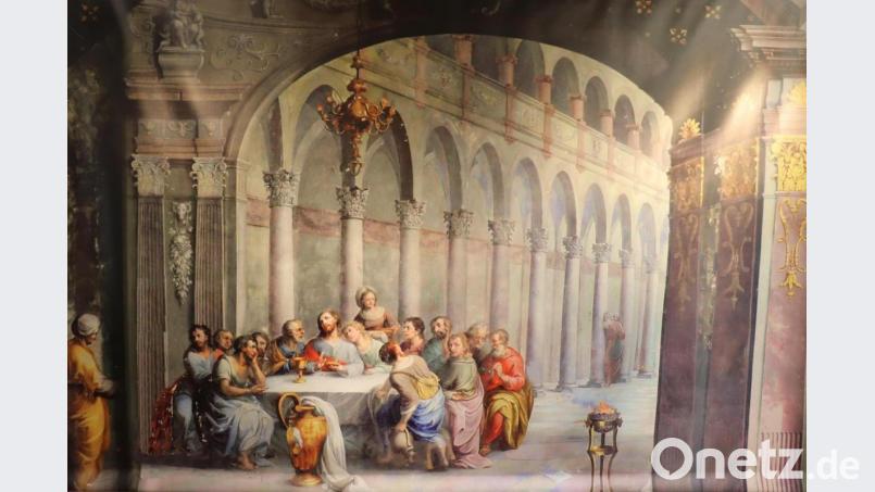 „Das letzte Abendmahl“ ist eine beeindruckende Architekturmalerei, die im Kloster Tepl in Tschechien zu bewundern ist. Das wahrscheinlich größte und bekannteste Werk von Maurus Fuchs ist noch bis Ende August als Reproduktion im MQ zu sehen. Bild: Stadt Tirschenreuth/exb