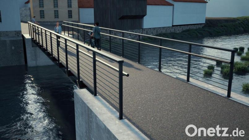 So sieht der favorisierte Typ für die neue Fahrrad- und Fußgängerbrücke aus. Über die genaue Form des Geländers ist noch nicht entschieden. Bild: EBB Ingenieurgesellschaft/exb