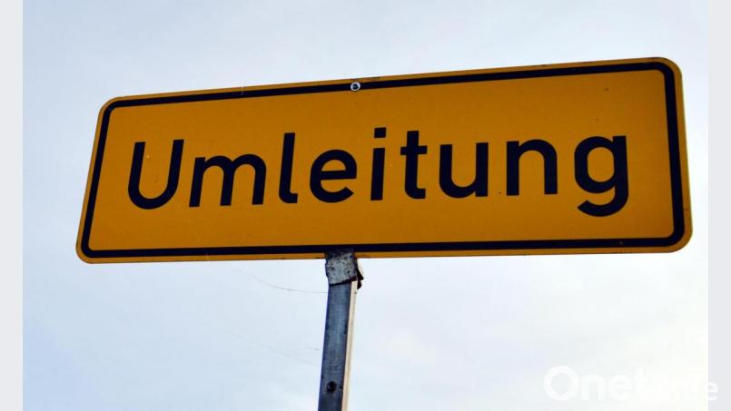 Umleitung Bild:  Marc Tirl/dpa