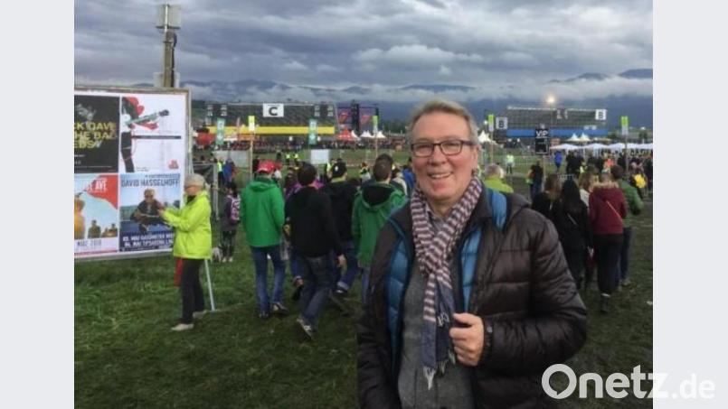 Bürgermeister Reinhold Wildenauer 2017 beim Stones-Konzert in Spielberg/Österreich. Archivbild: Kunz