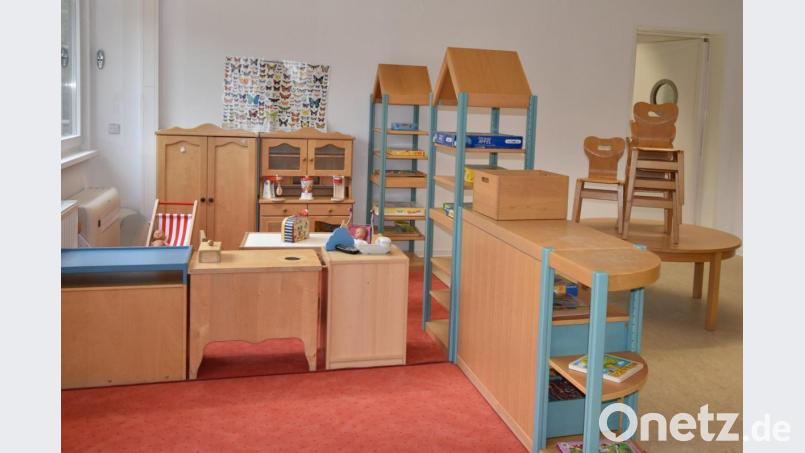 Der Gruppenraum im Container für die Marienkäfergruppe. Bild: no