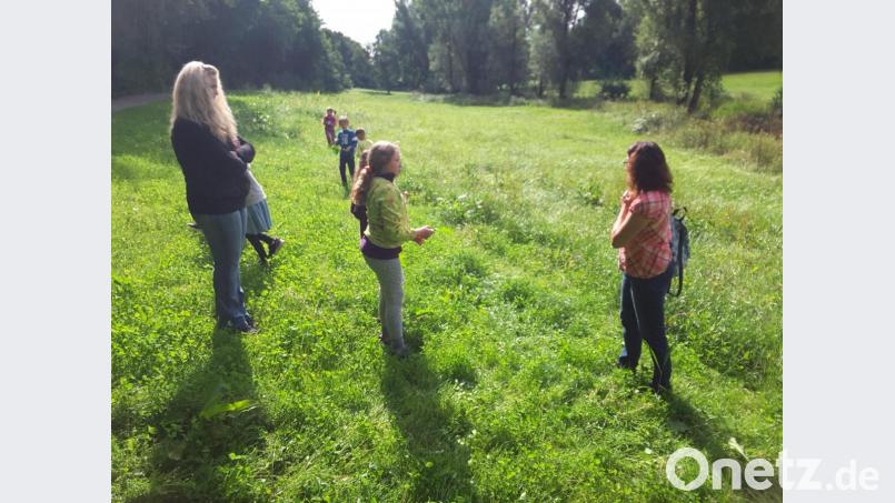 Mit der Biologin und Kräuterexpertin Claudia Schmid (rechts) wurde das Gruberbachtal durchstreift. Bild: gi