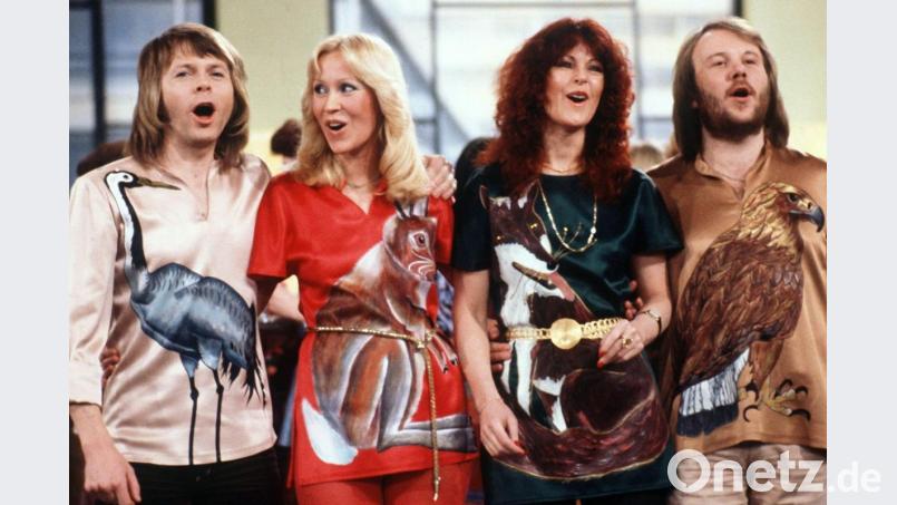 Die schwedische Popgruppe Abba 1978 mit (l-r) Björn Ulvaeus, Agnetha Fältskog, Anni-Frid Lyngstad und Benny Andersson. Archivbild: Schilling/dap