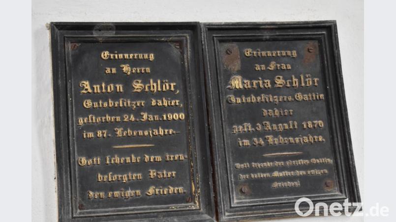 Erinnerung an die Gutsbesitzerfamilie Schlör. Bild: rgr