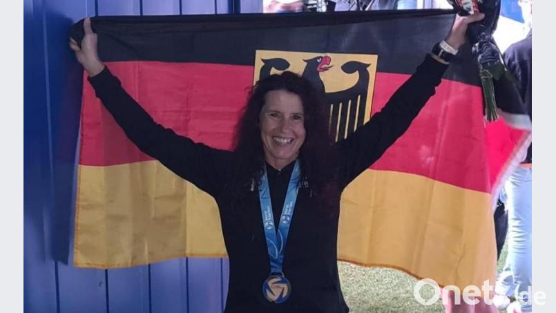 Gabi Keck holte die Goldmedaille im Aquabike. Bild: Privat/exb