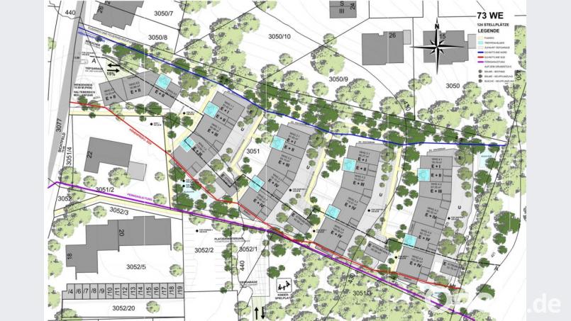 So sieht die aktuelle Planung für das Baugebiet Raigeringer Höhe Nord in Kleinraigering aus. Verschwunden sind inzwischen die Zwischenbauten, die dem Projekt den wenig schmeichelhaften Spitznamen &quot;Kleinraigeringer Nordwand&quot; beschert haben. Bild: Architekturbüro Zunner / exb