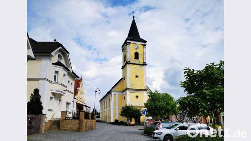 Das Zentrum von Bela nad Radbuzou bildet seit 1696 die der &quot;Schmerzhaften Maria&quot; geweihten Pfarrkirche. Bild: gz