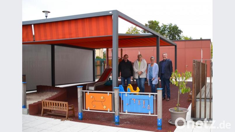 Die Kita Pfiffikus in Auerbach hat für eine Markisenüberdachung bekommen. Bild: Stadt Auerbach/exb