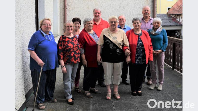 Sie kümmern sich um die Anliegen der älteren Generation (von links): Evelyn Lux, Gerlinde Müller, Ursel Jäger, Ingrid Lay, Stadtverbandsvorsitzender Dieter Weiß, Ingrid Weber, 60plus-Unterbezirksvorsitzender Wolfgang Fesich, Vorsitzende Sonja Höcherl, Bezirksvorsitzender Reinhold Strobl und Rita Weber. Bild: Walter Pritzl/exb