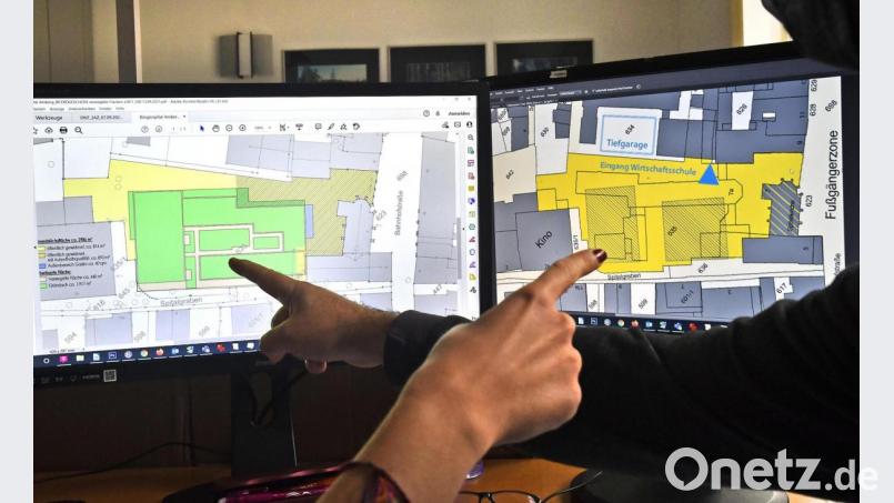 Mit unterschiedlichen Plänen für die Bebauung des Bürgerspital-Areals operieren die IG Menschengerechte Stadt (rechts) und die Initiatoren des Ratsbegehrens (links). Deshalb kam zuletzt auch Streit über die Frage auf, wie viel Fläche durch die Bebauung überhaupt versiegelt wird. Bild: Petra Hartl