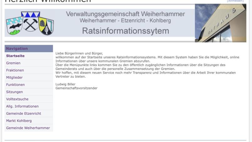 Das Ratsinformationssystem der Verwaltungsgemeinschaft bedarf nach Auffassung des Gemeinderates noch einiger Nachbesserung. Vordringlichster Wunsch der Gemeinderäte: Die Unterlagen müssen vollständig enthalten sein. Screenshot: www.vgweiherhammer.de