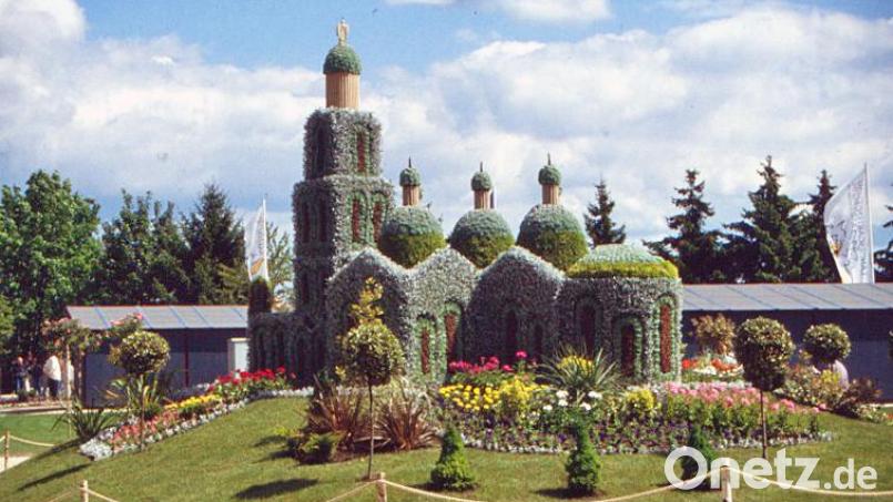 Die Kathedrale von Périgueux – der Beitrag von Ambergs französischer Partnerstadt zur Landesgartenschau 1996. Bild: Bernhard Frank, Stadt Amberg/exb