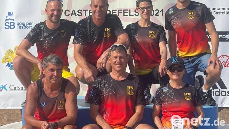 Das bei der EM im Triathle/Biathle erfolgreiche deutsche Team (hintere Reihe, links: Pierre Jander). Bild: Jander