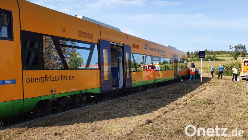 Am Samstag kollidierten ein Auto und ein Regionalzug in Runding im Landkreis Cham. Die Fahrerin wurde dabei schwer verletzt. Bild: Kreisbrandinspektion Cham