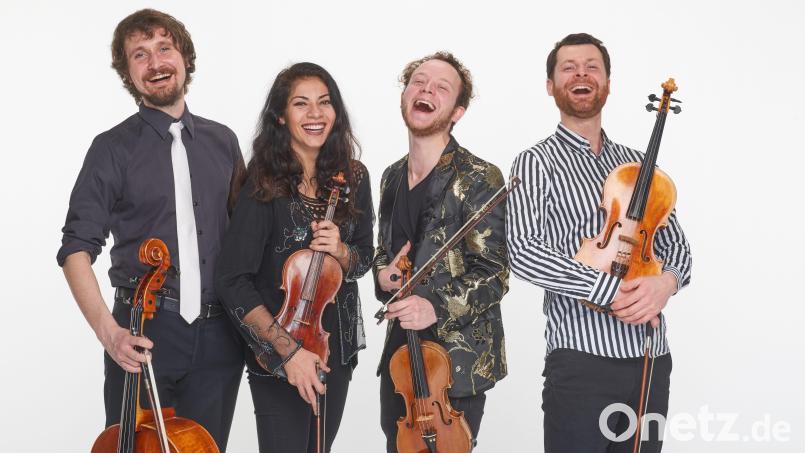 Ob Pop, Rock oder Klassik: Das "Feuerbach Quartett" (Eugen Hubert, Max Eisinger, Jamila Musayeva, Lukas Kroczek, v.re.) hat Spaß an der Musik Bild: Michael Meyer