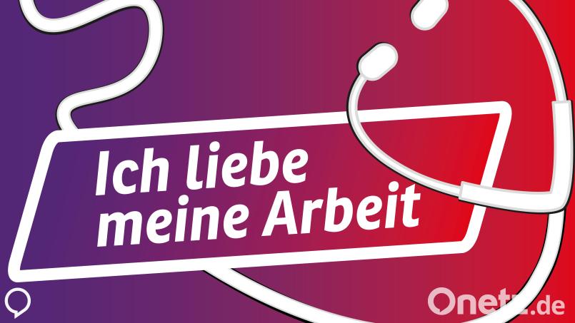 Das Logo des Podcasts &quot;Ich liebe meine Arbeit - die Gesundheit und Pflege in der Nordoberpfalz&quot; Grafik: Marina Gube