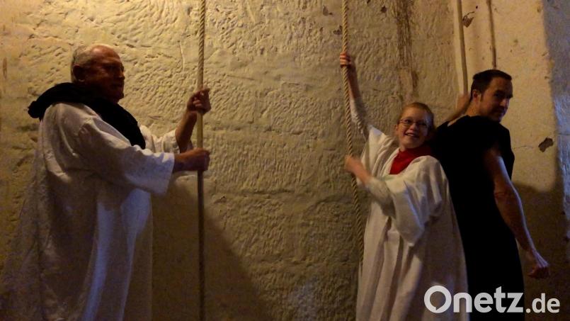 Die Glöckner vom Frohnberg - heute sind das (von links) Josef Moosburger, Luisa Bauer und Lars Romfeld. Bild: eik