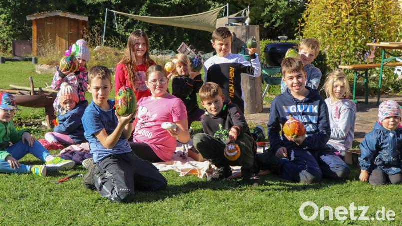 Das Herbstthema Kürbis begeisterte Haselbrunns Nachwuchs Bild: do