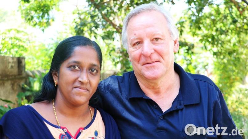 Werner Brunner engagiert sich im Verein &quot;Hoffnung für Menschen e.V.&quot;. Hema gehört zu seiner Patenfamilie in Indien. Bereits dreimal hat er Hema und ihre Familie dort besucht. Bild: Werner Brunner/exb