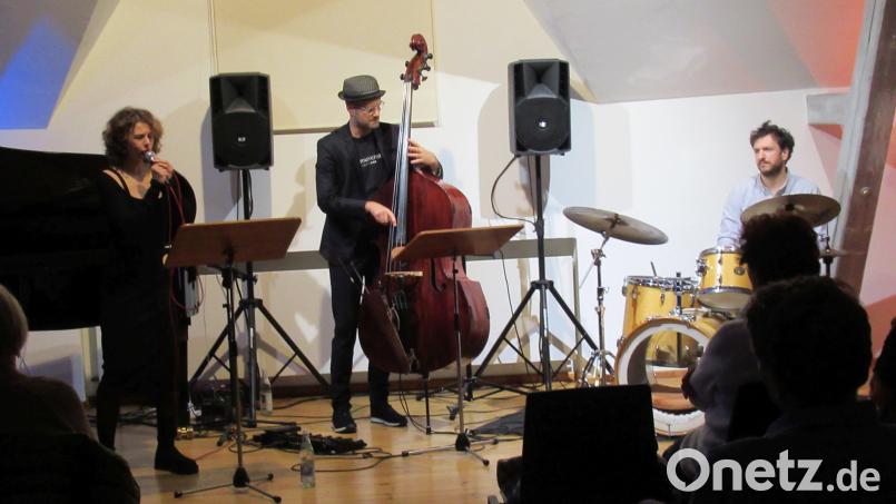 Anna Maria Sturm bot zusammen mit Sven Faller und Peter Gall ein eindrucksvolles Konzert im Oberpfälzer Künstlerhaus. Bild: tie