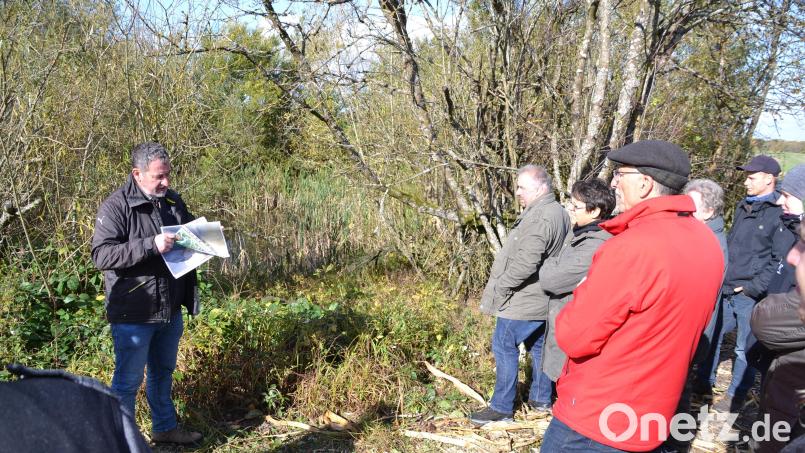 Richard Lehmeier, Geschäftsführer des Landschaftspflegeverbands Amberg-Sulzbach (links) vor einer „Hüll“, einem in der Vergangenheit wichtigen Biotop. Bild: gsp