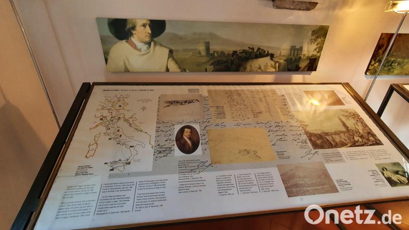 Goethes „Italienische Reise“ startete in Karlsbad und weist auf der Karte im Museum in Malcesine wohl auch Tirschenreuth als Station auf. Bild: tsp
