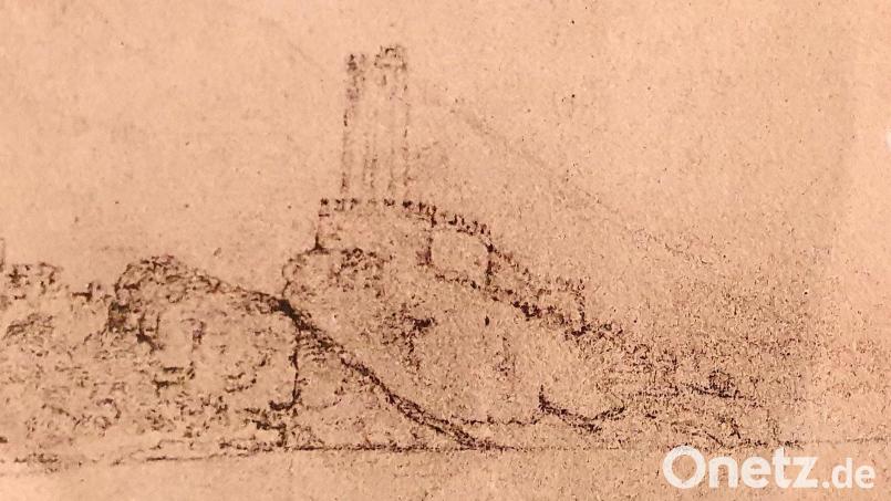 Goethes Zeichnung der Burg in Malcesine. Bild: tsp