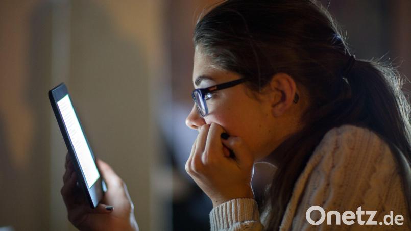 Eine junge Frau liest ein E-Book auf einem digitalen Lesegerät. Symbolbild: Jens Büttner/zb/dpa