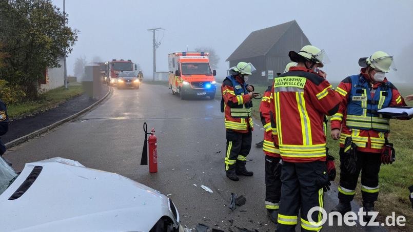 Ein Frontalzusammenstoß zweier Autos am Mittwochmorgen im Nebel bei Weiherzant (Gemeinde Ursensollen). Bild: jma